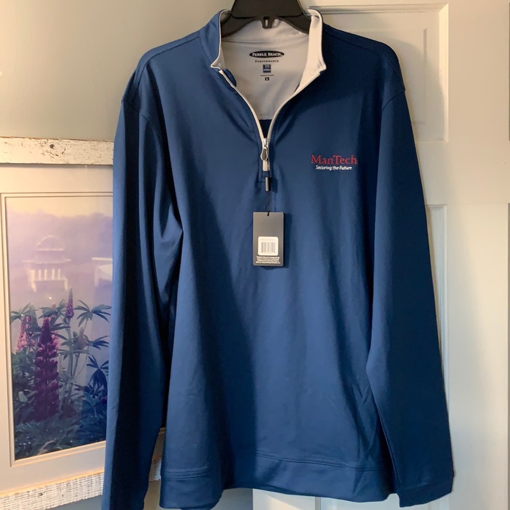 Pebble Beach large blue performance. pullover. NWT!!